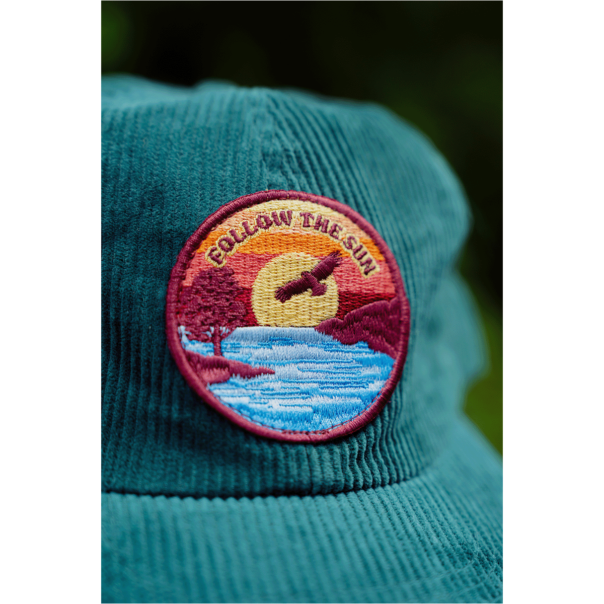 Follow The Sun Corduroy Teal Cap