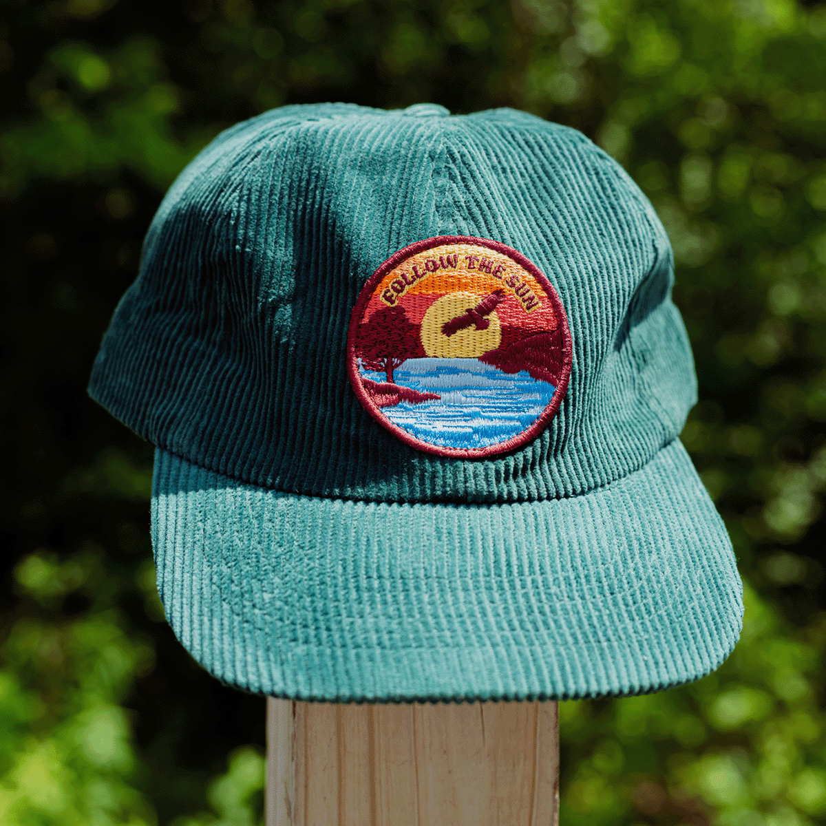 Follow The Sun Corduroy Teal Cap