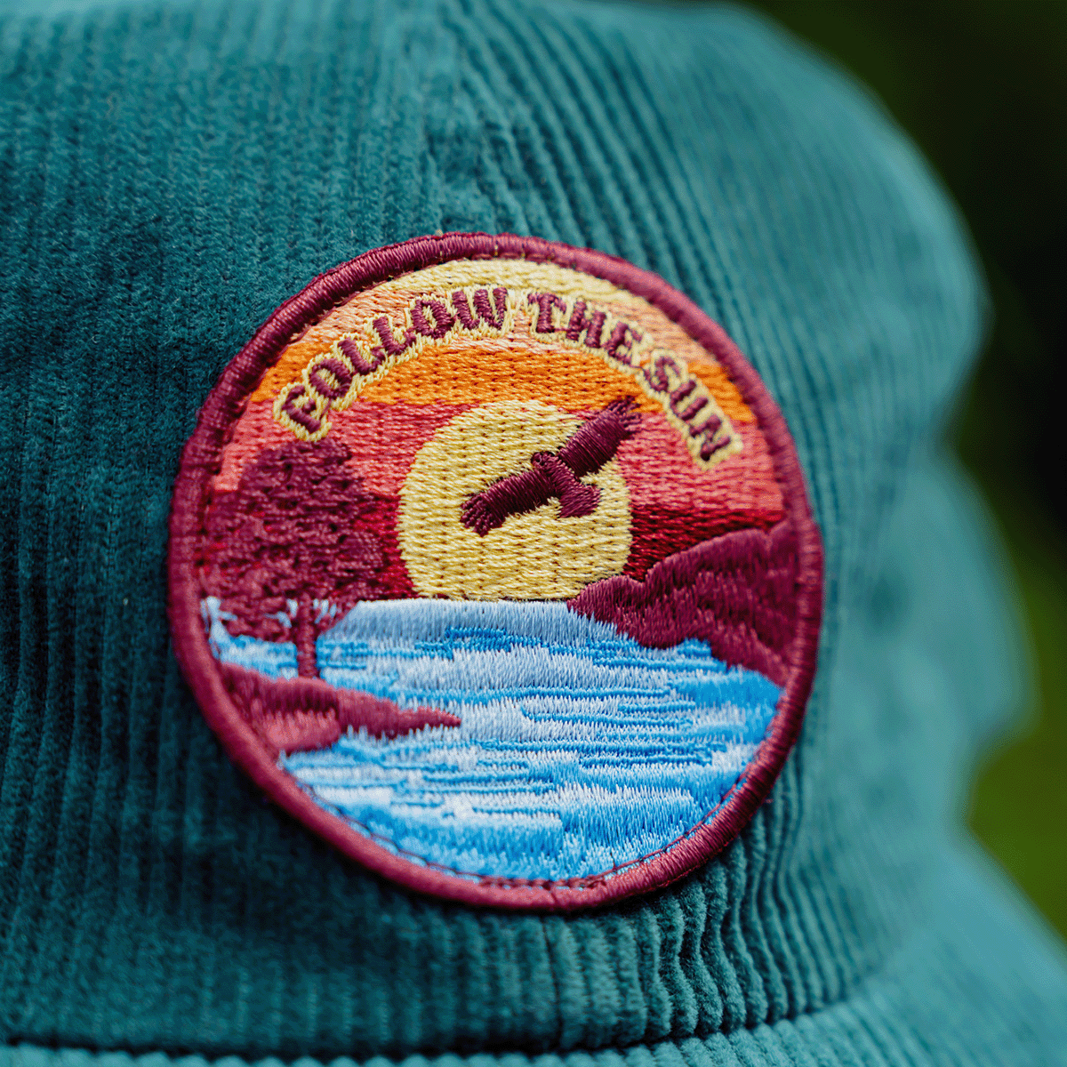 Follow The Sun Corduroy Teal Cap